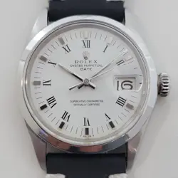ROLEX OYSTER PERPETUAL DATE REF 1500 35MM MENS VINTAGE AUTOMATIC 1970S RA606B