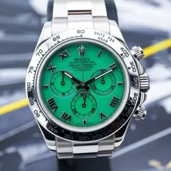 ROLEX DAYTONA BEACH GREEN DIAL 116509 DISCONTINUED ON BRACELET FULL SET 40MM
