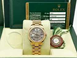 ROLEX PRESIDENT MIDSIZE 178275 MOP ROMAN VI DIAMOND DIAL 18K ROSE GOLD 31MM