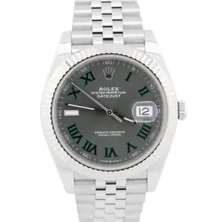 PAPERS ROLEX DATEJUST 41 WIMBLEDON ROMAN 18K GOLD 41MM JUBILEE 126334 WATCH BOX