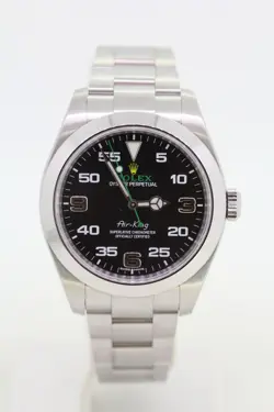 ROLEX AIR KING BLACK DIAL STAINLESS STEEL MEN'S WATCH 116900