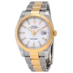 ROLEX DATEJUST 41 WHITE DIAL STEEL AND 18K YELLOW GOLD OYSTER MEN'S WATCH