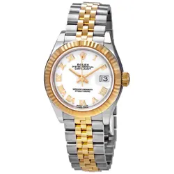 ROLEX DATEJUST WHITE DIAL AUTOMATIC LADIES STEEL AND 18K YELLOW GOLD JUBILEE