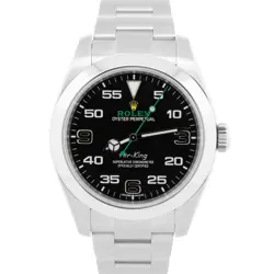 MINT ROLEX AIR-KING 40MM GREEN BLACK STAINLESS STEEL AUTOMATIC WATCH 116900 BOX