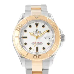 ROLEX YACHT-MASTER 40 16623 WHITE STEEL YELLOW GOLD OYSTER MENS WATCH 2005