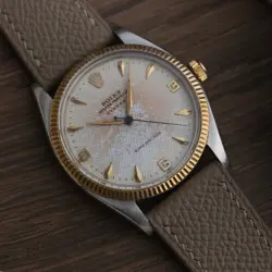 ROLEX 5505 TWO TONE GOLD + STAINLESS - TROPICAL PATINA HONEY COMB DIAL- EVEREST