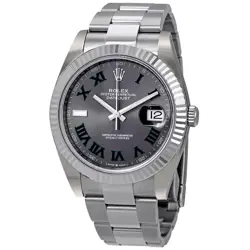 ROLEX DATEJUST 41 SLATE DIAL AUTOMATIC MEN'S STEEL AND WHITE GOLD OYSTER WATCH