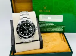 ROLEX SUBMARINER DATE 16610 40MM BLACK STAINLESS STEEL BOX PAPERS