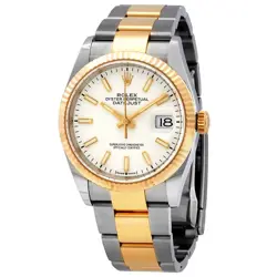 Rolex Datejust 36 White Dial Men's Stainless Steel and 18kt Yellow Gold Oyster