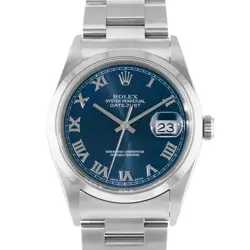 ROLEX DATEJUST 36 16200 BLUE ARABIC STEEL OYSTER MENS WATCH