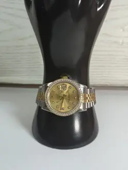 1993 ROLEX DATEJUST 16233 DIAMOND DIAL BEZEL 18K GOLD STAINLESS STEEL 36MM WATCH