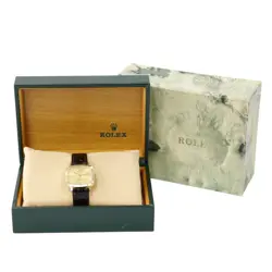 ROLEX WATCH CELLINI 18K 4084 HAND-WOUND MEN'S YELLOW GOLD BROWN 30.0MM X 28.0MM