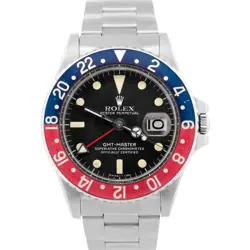 RSC PAPERS ROLEX GMT-MASTER PEPSI STEEL RED BLUE OYSTER 40MM 1675 WATCH BOX