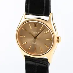 ROLEX WATCH CELLINI NO. 4 YELLOW GOLD LADIES CASE 26MM LEATHER STRAP