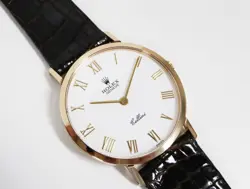 ROLEX WATCH CELLINI WHITE 4112 N YELLOW GOLD MANUAL WINDING MEN CASE 32MM