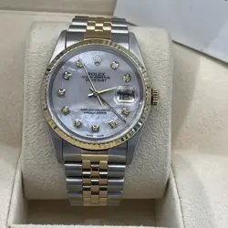ROLEX DATEJUST 36MM MOTHER OF PEARL TWO-TONE JUBILEE FLUTED BEZEL REF: 16233