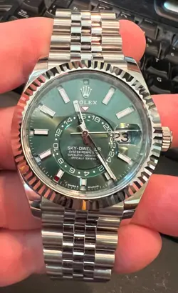 ROLEX SKY-DWELLER OYSTER STAINLESS/WG 42MM GREEN DIAL BOX/PAPS 336934  2025