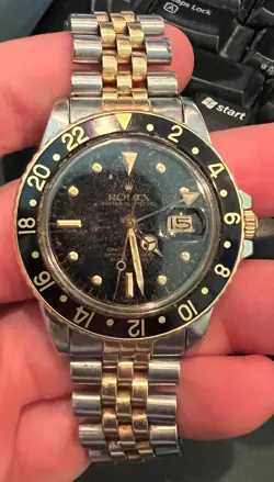 ROLEX GMT-MASTER BLACK 16753 VINTAGE 2 TONE 40MM PREOWNED SWISS MADE