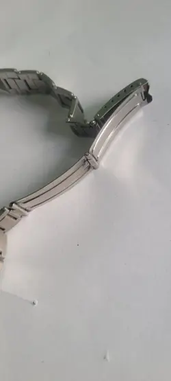 ROLEX GENUINE STEEL TOP CLASP BLADE ON A 18.5 MM RIVETED BRACELET, READ DETAILS!