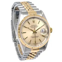 ROLEX OYSTER PERPETUAL DATEJUST REF.16233 34MM SELF-WINDING WATCH 18KYG 165490