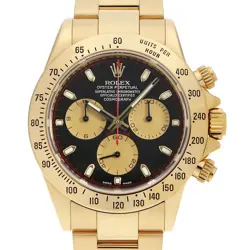 ROLEX COSMOGRAPH DAYTONA 116528 BLACK AND GOLD V NUMBER SECOND HAND MENS
