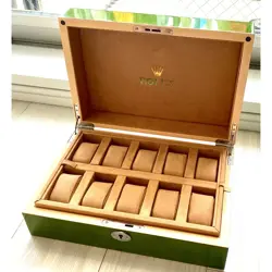 ROLEX NOVELTY WATCH CASE 10PCS, COLLECTIBLE STORAGE BOX, USED