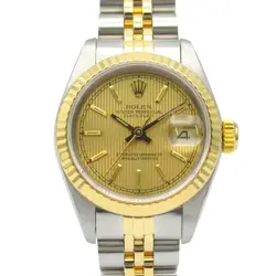 ROLEX DATEJUST R SERIAL K18YG SS LADIES GOLD CH/TAPESTRY/BA 69173 #MM066