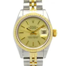 ROLEX DATEJUST, SERIAL R, K18YG SS, LADIES' GOLD, CH/BA 69173 #MM083