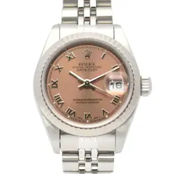 ROLEX DATEJUST W SERIAL K18WG SS LADIES PINK RO 69174 #MM084