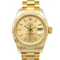 ROLEX DATEJUST Y SERIAL K18YG LADIES' GOLD CH/BA 179178 #MM014
