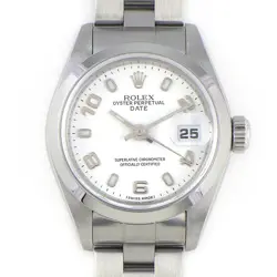 ROLEX WATCH OYSTER PERPETUAL DATE 69160 WHITE DIAL STAINLESS STEEL AUTOMATIC