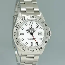 1997 MINT Rolex Explorer II White 16570 40mm Tritium Polar GMT Watch Box