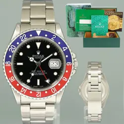 ROLEX GMT-MASTER PEPSI BLUE RED 40MM TRITIUM STEEL 16700 WATCH BOX
