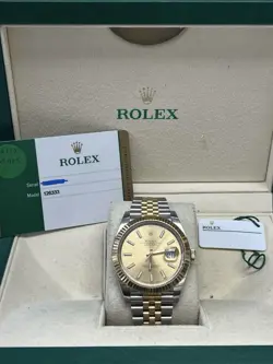 ROLEX DATEJUST 126333 CHAMPAGNE JUBILEE BRACELET WITH FLUTED BEZEL BOX & PAPERS