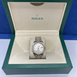 ROLEX DATEJUST 116243 36MM GOLD JUBILEE BRACELET WITH FACTORY DIAMOND BEZEL WBOX