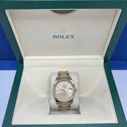 ROLEX DATEJUST 126233 GOLD AND SILVER OYSTER BRACELET WITH GOLD BEZEL MOTIF DIAL