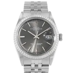 ROLEX DATEJUST 36 1601 VINTAGE GREY PATINA INDEX STEEL JUBILEE MENS WATCH 1968