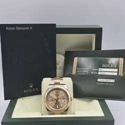 PAPERS ROLEX DATEJUST II 41MM 116333 TWO TONE 18K GOLD STEEL CHAMPAGNE DIAL BOX