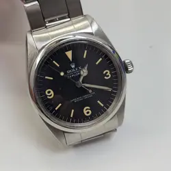 ROLEX EXPLORER 36 MM STEEL AUTOMATIC BLACK WATCH 1018 CIRCA 1966