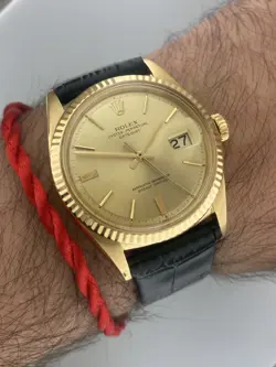 ROLEX 36MM OYSTER PERPETUAL 1601 DATEJUST YELLOW GOLD DIAL