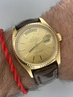 ROLEX DAY-DATE 36MM 18038 PRESIDENT 18K YELLOW GOLD CHAMPAGNE DIAL QUICK-SET
