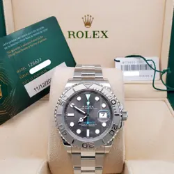 2023 Rolex Yacht-Master 40mm Rhodium Platinum/Steel Watch 126622 Box Papers Tag