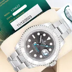 2023 Rolex Yacht-Master 40mm Rhodium Platinum/Steel Watch 126622 Box Papers Tag