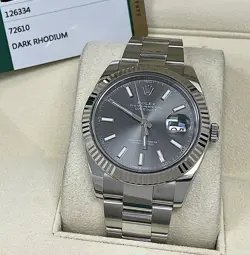 ROLEX DATEJUST 126334 DARK RHODIUM DIAL 41MM OYSTER BRACELET BOX AND CARD 2020