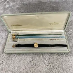 LADIES ROLEX ORCHID CHAMELEON 18K YELLOW GOLD WATCH ORIGINAL BOX AND STRAPS
