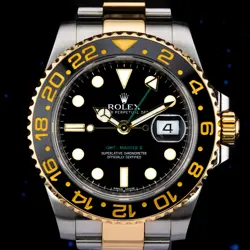 ROLEX GMT-MASTER II 40MM TWO-TONE BLACK DIAL 116713LN COMPLETE 2012 18K GOLD
