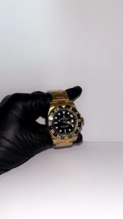 ROLEX GMT-MASTER II BLACK DIAL 18K GOLD WATCH AUTOMATIC MEN’S 40MM – EXCELLENT