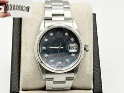 ROLEX DATEJUST 16200 TAHITIAN MOP DIAMOND DIAL STAINLESS STEEL 36MM