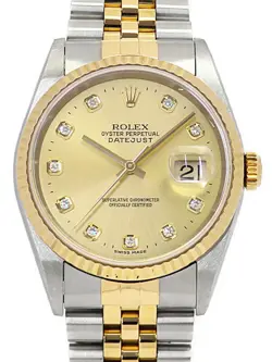 ROLEX DATEJUST DIAMOND 16233G U MEN AUTOMATIC #T080