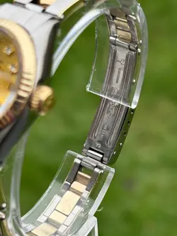 ROLEX DATEJUST LADIES 26mm 18k GOLD & SS, GOLD DIAL WITH DIAMOND MARKERS, OYSTER